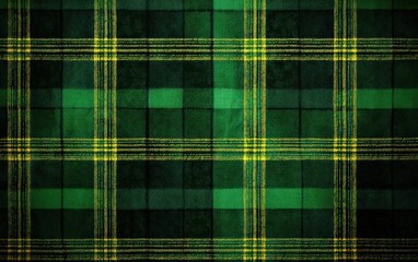 Classic Irish green tartan pattern background mockup Saint Patricks Day