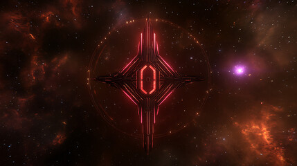 Wall Mural - enigmatic nexus structure in deep space nebula a cosmic gateway to unknown dimensions exploration