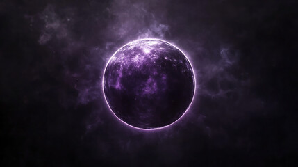 Wall Mural - enigmatic purple orb floating amidst cosmic dust clouds in space a celestial wonder and mystery