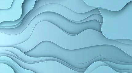 Wall Mural - Abstract Blue Layered Wave Pattern Design