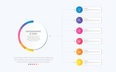 Wall Mural - vector infographic label design with circle infographic template design and 4-5-6 options or steps. 