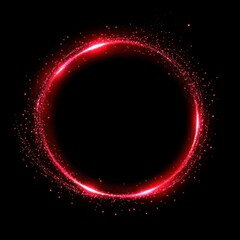 Wall Mural - red color light circle sparkles effect glow.