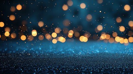 Wall Mural - a festive holiday background with twinkling fairy lights and bokeh effects, creating a magical, cele
