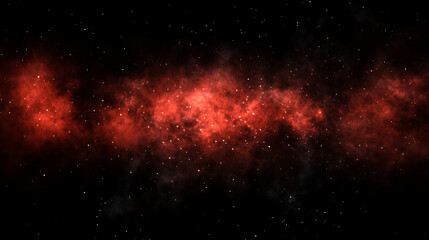 Wall Mural - red nebula and sparkling starfield scene in the galaxy abstract space dreamscape digital illustratio