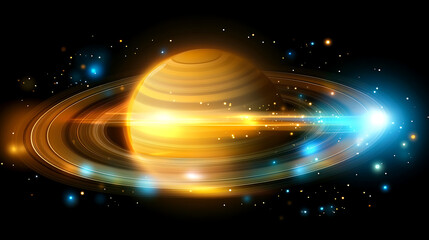 Wall Mural - ringed planet nebula in deep space celestial artistry of cosmic bodies and dynamic light phenomena