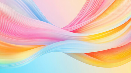 Wall Mural - colorful abstract wavy lines blending into a soft gradient background