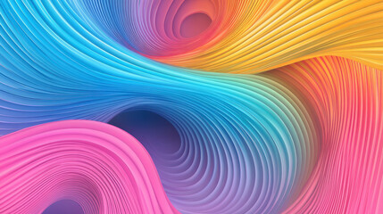 Wall Mural - colorful flowing abstract lines creating a dynamic and artistic 3d composition