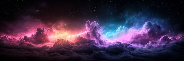 Aufkleber - A wide shot with fluid ribbons of hot pink and electric blue crossing over each other, forming a