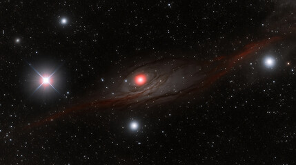 Wall Mural - stellar evolution red giant star and dust cloud nebula cosmic phenomenon space exploration