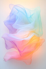 Aufkleber - A dreamlike panel showing arcs of translucent liquid forms softly blending together, lit from