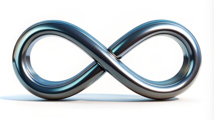 Wall Mural - Metallic Infinity Symbol on White Background