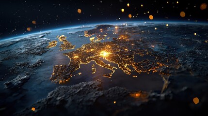 Wall Mural - High-resolution view of earth from space showcasing continents and oceans in vibrant colors