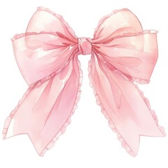 Wall Mural - Elegant pink ribbon bow illustration