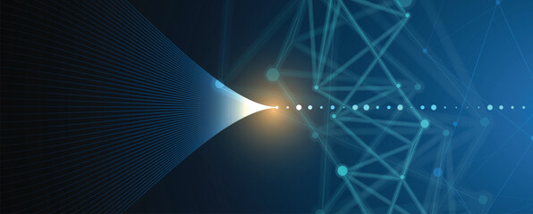Poster - Neural network with computer circuit board futuristic background