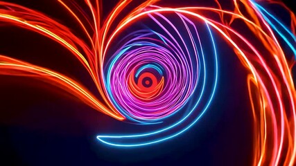 Wall Mural - Colorful Light Patterns in Dark Space