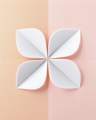 Wall Mural - elegant paper flower design on soft peach and pink background
