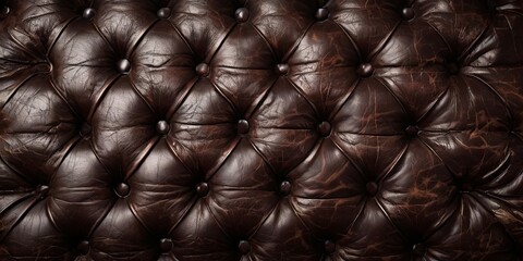 Aufkleber - A brown leather couch with a pattern of buttons