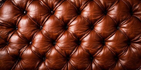 Aufkleber - A brown leather couch with a pattern of leather
