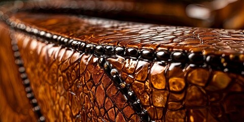 Aufkleber - A brown leather chair with a crocodile print