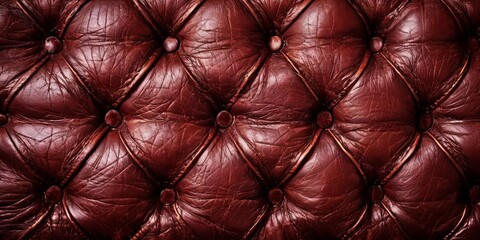 Aufkleber - A close up of a leather couch with a red color