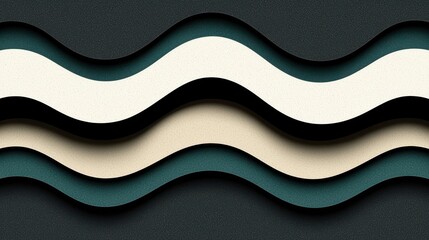 Wall Mural - abstract waves pattern with layered curves and textured background