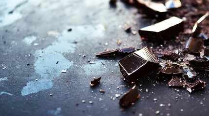 Leinwandbilder - A closeup of shards of broken glass reflecting light in a creative and artistic manner showcasing texture and color : Generative AI