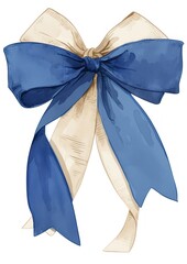 Poster - Elegant blue and beige bow