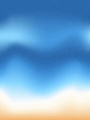 Wall Mural - Blur morning sky gradient. Gradation blue background with noise. Grainy abstract backdrop sea water. Ocean wave. Vector summer calm cover illustration.