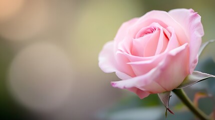 Poster - Delicate Pink Rose Blooms Against a Soft Blurred Background in Fresh Garden Light : Generative AI
