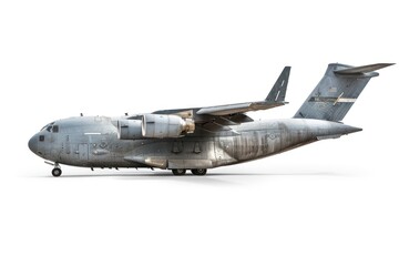 Wall Mural - Military cargo aircraft isolated