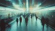 © Nut._.tps - Busy Urban Subway Station with Motion Blur of Commuters Walking