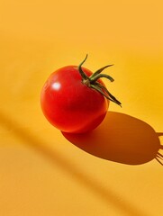 Wall Mural - red tomatoe in a yellow background