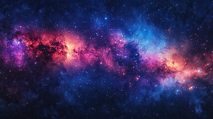 Wall Mural - A stunning cosmic scene with a variation of the Milky Way, featuring deep indigo and violet tones