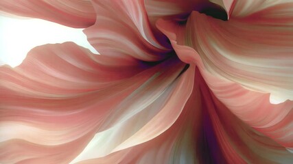 Aufkleber - Soft animation in the shape of open petals. Gradient transitions from pink to peach create a sense of transparency. The flowing structure of the composition emphasizes an elegant style