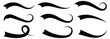 © Gemivector5 - Swish and swash tail collection. Collection of black decorative pen lines and strokes. Underline swish tails for sport text logos, swirl calligraphic font line decoration element. Vector illustrator .