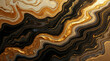 © alex - Liquid marble effect, swirling colors of gold, black, and white, glossy texture