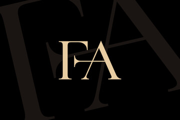 Wall Mural - fa or af letter logo icon design. classic style luxury initials monogram.