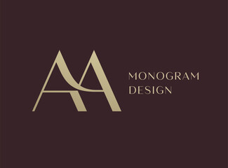 Wall Mural - AA letter logo icon design. Classic style luxury initials monogram.