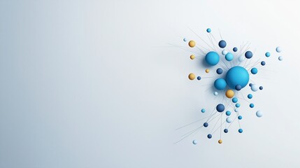 Wall Mural - White background with a blue and yellow circle. Minimalistic background.