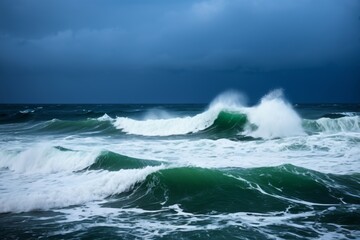 Wall Mural - there is a large wave in the ocean with a dark sky