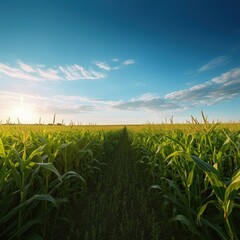 Wall Mural - Field sky landscape outdoors.