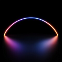 Wall Mural - Abstract glowing rainbow arc on dark background