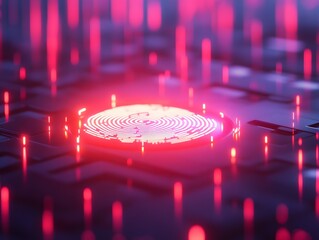 Poster - Futuristic Technology Concept with Glowing Circular Pattern Design