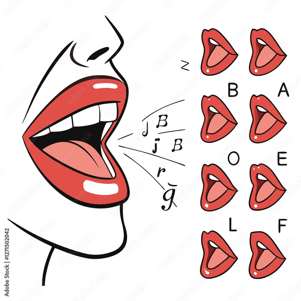 Phonetics Illustration: A vibrant illustration depicting the human ...