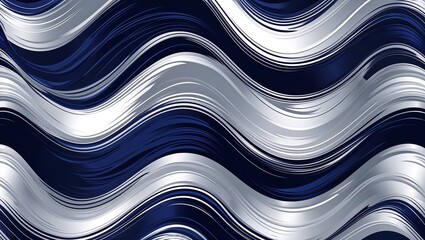 Wall Mural - wavy and swirled navy and silver brush strokes pattern background