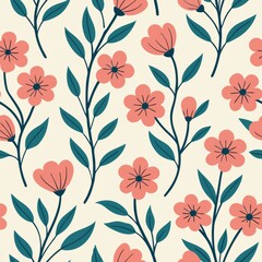 Wall Mural - seamless patterns. fabric pattern. watercolor flowers on a light background. textile, tile