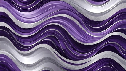 Sticker - Wavy and Swirled Amethyst and Silver brush strokes pattern background