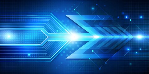 Wall Mural - futuristic blue hexagons abstract background