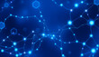 © Laiba - Blue Abstract Network Background with Interconnected Glowing Nodes Representing a Technological Network