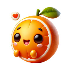 cute 3d orange design isolated on white background